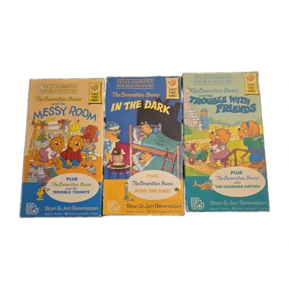Vintage Berenstain Bears VHS Lot of 3 Messy Room Video Animated Random House